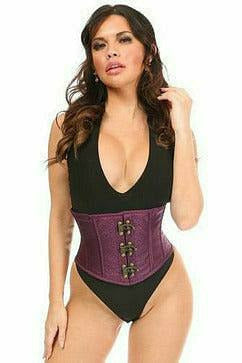 Top Drawer Brocade Steel Boned Mini Cincher with Clasps in 6 Regal Color Choices
