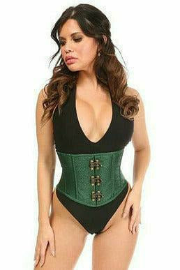 Top Drawer Brocade Steel Boned Mini Cincher with Clasps in 6 Regal Color Choices