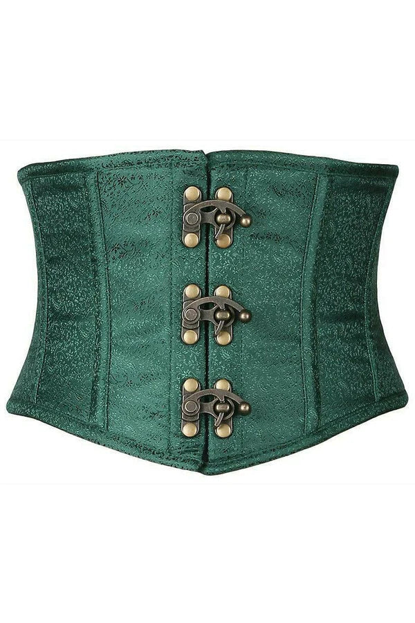 Top Drawer Brocade Steel Boned Mini Cincher with Clasps in 6 Regal Color Choices