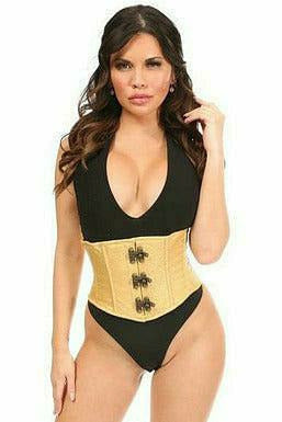 Top Drawer Brocade Steel Boned Mini Cincher with Clasps in 6 Regal Color Choices