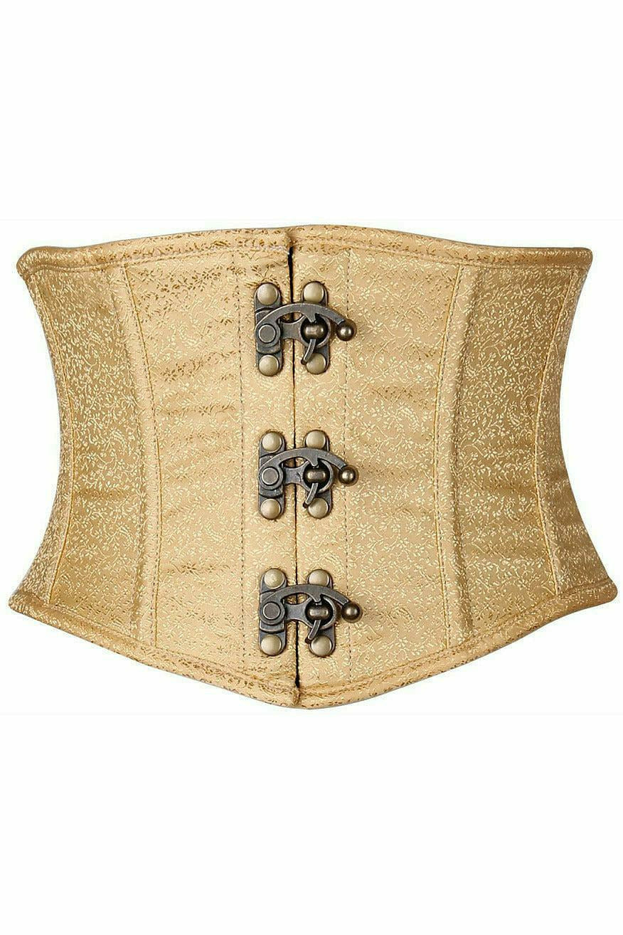 Top Drawer Brocade Steel Boned Mini Cincher with Clasps in 6 Regal Color Choices