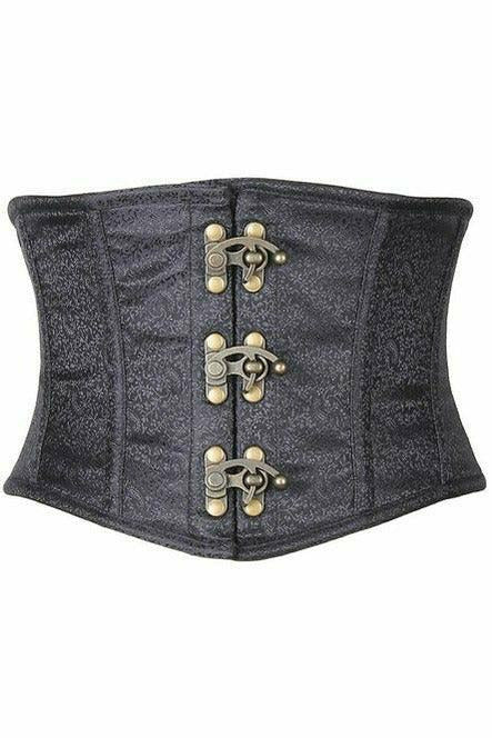 Top Drawer Brocade Steel Boned Mini Cincher with Clasps in 6 Regal Color Choices