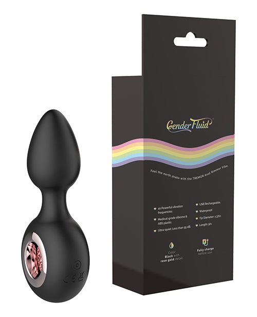Gender Fluid Tremor Ring Plug Anal Vibe Combined with Bullnose Nipple Clamps