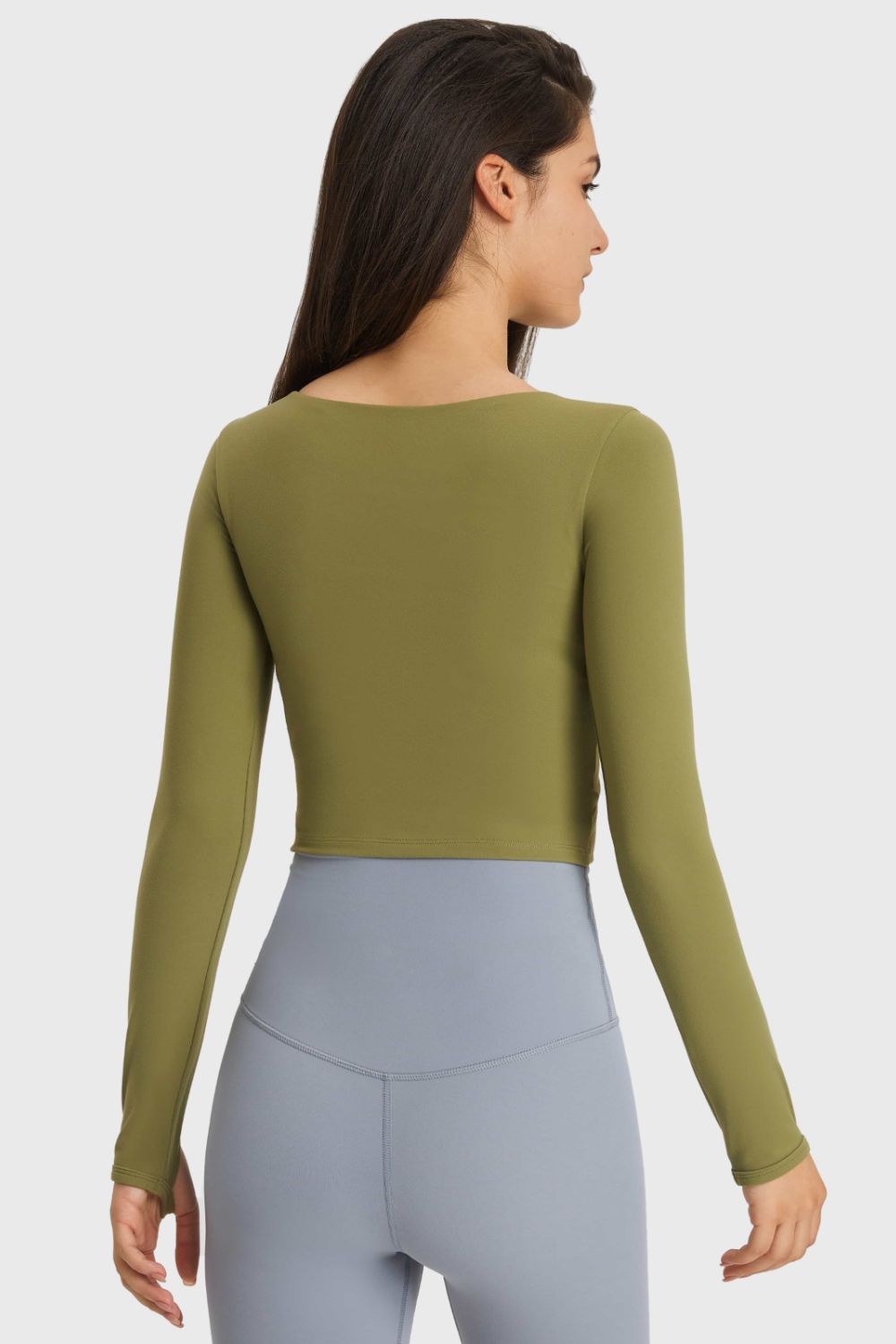 Cutout Long Sleeve Cropped Sports Top in 3 Color Choices in Size 4, 6, 8, 10, or 12