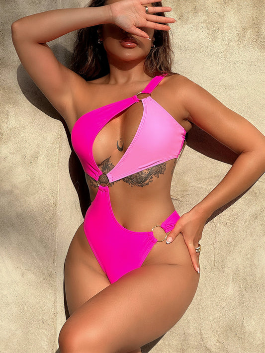 3 Ring Circus One Piece Pink Swimsuit in Size S, M, or L