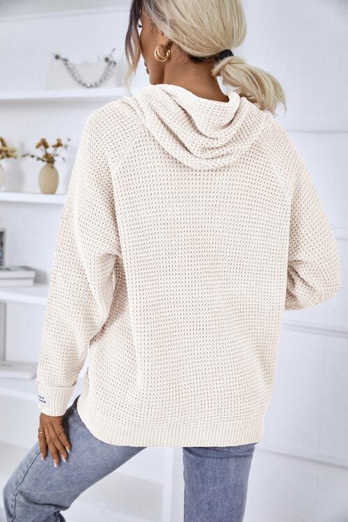 Drawstring Long Sleeve Hooded Sweater in 5 Color Choices in Size S, M, or L