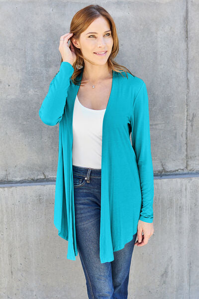 Open Front Long Sleeve Sweater in 5 Color Choices Sky Blue