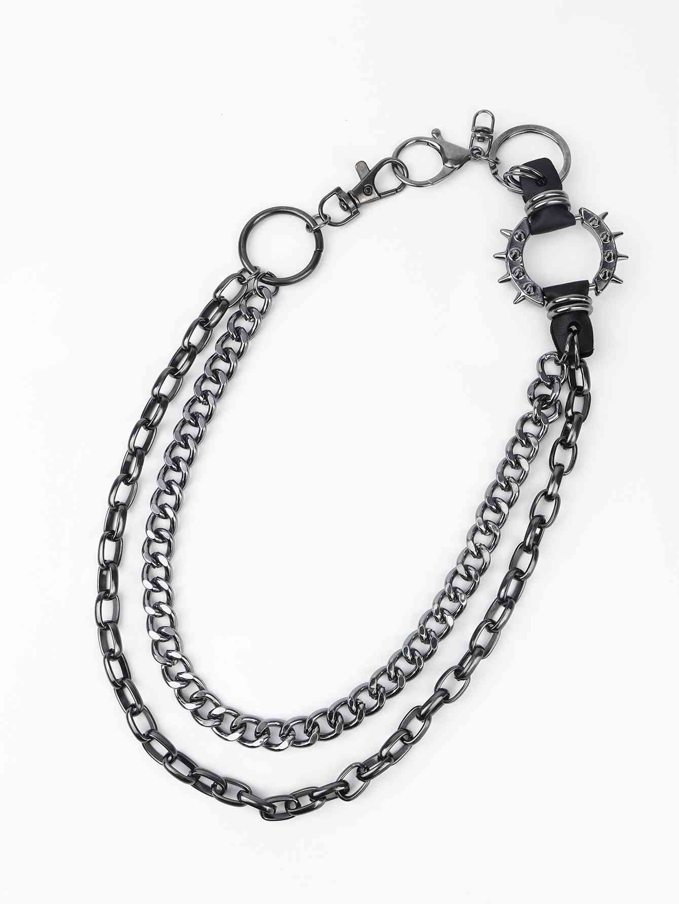 Punk Aluminium Chain Belt Black One Size