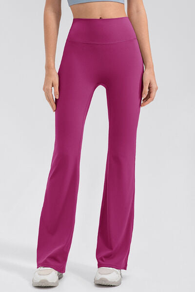 High Waist Straight Active Pants Cerise