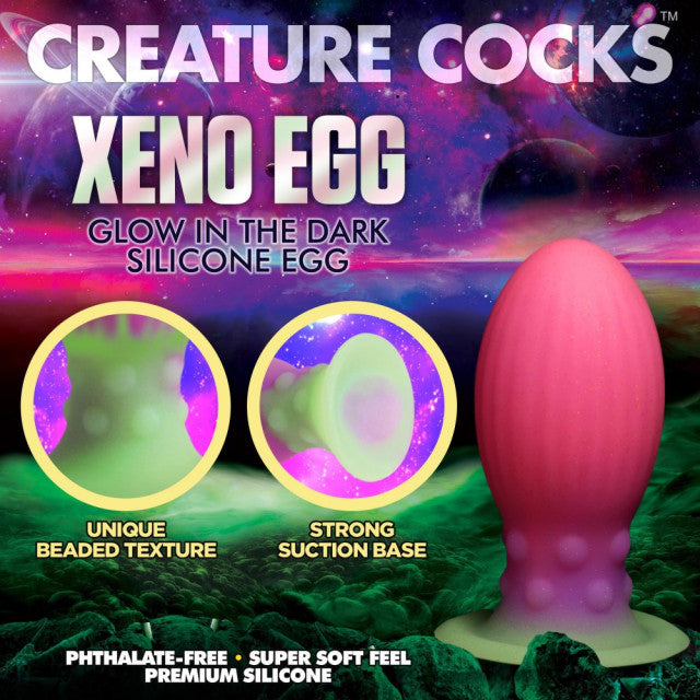 Creature Cocks Glow in the Dark Xeno Silicone Egg Large Multi Color