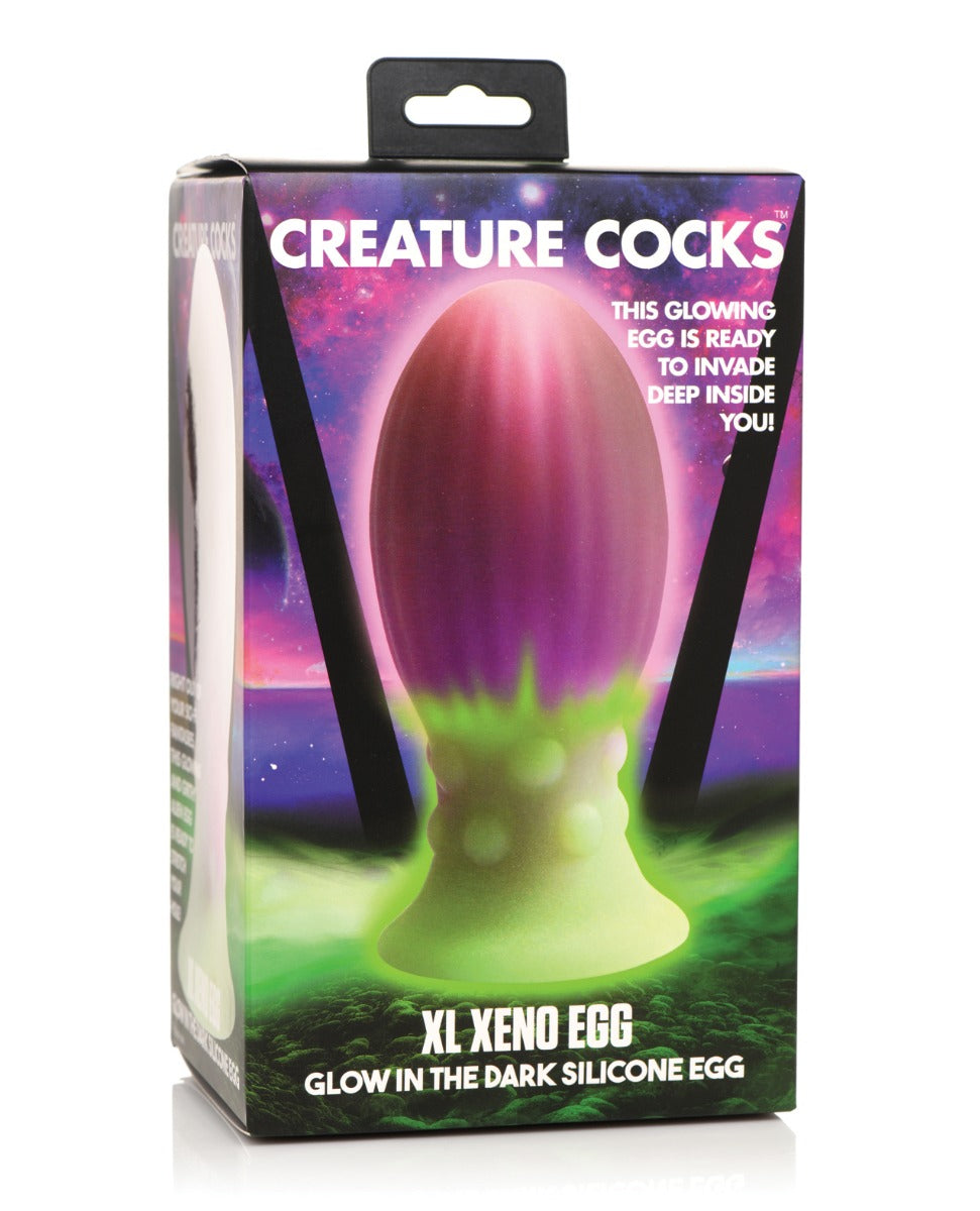 Creature Cocks Glow in the Dark Xeno Silicone Egg XL Multi Color